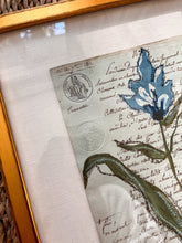 Load image into Gallery viewer, Framed Fleurs Sauvages 31, Original Artwork by Kendal Blanchard, Southern artist, Southern art, Flower art, Botanical art, Textured art, Collaged art, Classic artwork, Timeless art, Blue and white artwork, Foliage artwork, Traditional artwork, Original artwork, Traditional home artwork, Painted flowers, Botanicals Florals, Floral artwork, Coastal artwork
