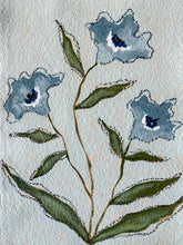 Load image into Gallery viewer, Paper Flowers II, Original Artwork by Kendal Blanchard, Southern artist, Southern art, Flower art, Botanical art, Textured art, Collaged art, Classic artwork, Timeless art, Blue and white artwork, Foliage artwork, Traditional artwork, Original artwork, Traditional home artwork, Painted flowers, Botanicals Florals, Floral artwork, Coastal artwork
