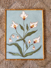 Load image into Gallery viewer, Wild Flowers VII, Original Artwork by Kendal Blanchard, Southern artist, Southern art, Flower art, Botanical art, Textured art, Collaged art, Classic artwork, Timeless art, Blue and white artwork, Foliage artwork, Traditional artwork, Original artwork, Traditional home artwork, Painted flowers, Botanicals Florals, Floral artwork, Coastal artwork
