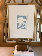 Load image into Gallery viewer, Peony in Blue II, Original Artwork by Kendal Blanchard, Southern artist, Southern art, Flower art, Botanical art, Textured art, Collaged art, Classic artwork, Timeless art, Blue and white artwork, Foliage artwork, Traditional artwork, Original artwork, Traditional home artwork, Painted flowers, Botanicals  Florals, Floral artwork, Coastal artwork
