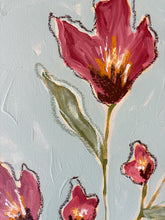 Load image into Gallery viewer, Wild Flowers IV, Original Artwork by Kendal Blanchard, Southern artist, Southern art, Flower art, Botanical art, Textured art, Collaged art, Classic artwork, Timeless art, Blue and white artwork, Foliage artwork, Traditional artwork, Original artwork, Traditional home artwork, Painted flowers, Botanicals Florals, Floral artwork, Coastal artwork
