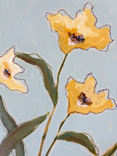 Load image into Gallery viewer, Wild Flowers I, Original Artwork by Kendal Blanchard, Southern artist, Southern art, Flower art, Botanical art, Textured art, Collaged art, Classic artwork, Timeless art, Blue and white artwork, Foliage artwork, Traditional artwork, Original artwork, Traditional home artwork, Painted flowers, Botanicals Florals, Floral artwork, Coastal artwork
