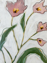 Load image into Gallery viewer, Wild Flowers II, Original Artwork by Kendal Blanchard, Southern artist, Southern art, Flower art, Botanical art, Textured art, Collaged art, Classic artwork, Timeless art, Blue and white artwork, Foliage artwork, Traditional artwork, Original artwork, Traditional home artwork, Painted flowers, Botanicals Florals, Floral artwork, Coastal artwork
