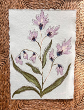 Load image into Gallery viewer, Unframed Fleurs Sauvages 45, Original Artwork by Kendal Blanchard, Southern artist, Southern art, Flower art, Botanical art, Textured art, Collaged art, Classic artwork, Timeless art, Blue and white artwork, Foliage artwork, Traditional artwork, Original artwork, Traditional home artwork, Painted flowers, Botanicals Florals, Floral artwork, Coastal artwork
