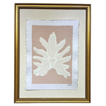 Load image into Gallery viewer, 9x12 Pink Split Leaf Philodendron, Original Artwork by Kendal Blanchard, Southern artist, Southern art, Flower art, Botanical art, Textured art, Collaged art, Classic artwork, Timeless art, Blue and white artwork, Foliage artwork, Traditional artwork, Original artwork, Traditional home artwork, Painted flowers, Botanicals  Florals, Floral artwork, Coastal artwork
