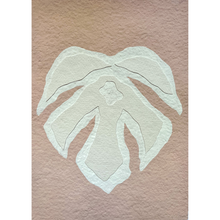 Load image into Gallery viewer, 9x12 Pink Monstera, Original Artwork by Kendal Blanchard, Southern artist, Southern art, Flower art, Botanical art, Textured art, Collaged art, Classic artwork, Timeless art, Blue and white artwork, Foliage artwork, Traditional artwork, Original artwork, Traditional home artwork, Painted flowers, Botanicals  Florals, Floral artwork, Coastal artwork
