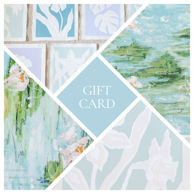 Kendal Blanchard Fine Art Gift Card, Original Artwork by Kendal Blanchard, Southern artist, Southern art, Flower art, Botanical art, Textured art, Collaged art, Classic artwork, Timeless art, Blue and white artwork, Foliage artwork, Traditional artwork, Original artwork, Traditional home artwork, Painted flowers, Botanicals  Florals, Floral artwork, Coastal artwork