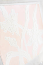 Load image into Gallery viewer, Daffodil Daze in Pink, Original Artwork by Kendal Blanchard, Southern artist, Southern art, Flower art, Botanical art, Textured art, Collaged art, Classic artwork, Timeless art, Blue and white artwork, Foliage artwork, Traditional artwork, Original artwork, Traditional home artwork, Painted flowers, Botanicals  Florals, Floral artwork, Coastal artwork
