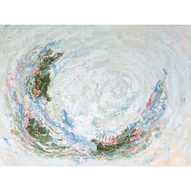 Mourning into Dancing, Original Artwork by Kendal Blanchard, Southern artist, Southern art, Flower art, Botanical art, Textured art, Collaged art, Classic artwork, Timeless art, Blue and white artwork, Foliage artwork, Traditional artwork, Original artwork, Traditional home artwork, Painted flowers, Botanicals  Florals, Floral artwork, Coastal artwork