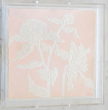 Load image into Gallery viewer, Peony Posey in Pink, Original Artwork by Kendal Blanchard, Southern artist, Southern art, Flower art, Botanical art, Textured art, Collaged art, Classic artwork, Timeless art, Blue and white artwork, Foliage artwork, Traditional artwork, Original artwork, Traditional home artwork, Painted flowers, Botanicals  Florals, Floral artwork, Coastal artwork
