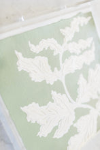 Load image into Gallery viewer, Frilly Fern In Moss I, Original Artwork by Kendal Blanchard, Southern artist, Southern art, Flower art, Botanical art, Textured art, Collaged art, Classic artwork, Timeless art, Blue and white artwork, Foliage artwork, Traditional artwork, Original artwork, Traditional home artwork, Painted flowers, Botanicals  Florals, Floral artwork, Coastal artwork
