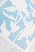 Load image into Gallery viewer, Peony Posey in Dark Blue, Original Artwork by Kendal Blanchard, Southern artist, Southern art, Flower art, Botanical art, Textured art, Collaged art, Classic artwork, Timeless art, Blue and white artwork, Foliage artwork, Traditional artwork, Original artwork, Traditional home artwork, Painted flowers, Botanicals  Florals, Floral artwork, Coastal artwork
