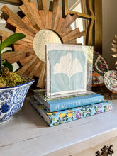 Load image into Gallery viewer, Ginkgo Leaf in Blue, Original Artwork by Kendal Blanchard, Southern artist, Southern art, Flower art, Botanical art, Textured art, Collaged art, Classic artwork, Timeless art, Blue and white artwork, Foliage artwork, Traditional artwork, Original artwork, Traditional home artwork, Painted flowers, Botanicals  Florals, Floral artwork, Coastal artwork
