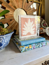 Load image into Gallery viewer, Split Leaf in Pink, Original Artwork by Kendal Blanchard, Southern artist, Southern art, Flower art, Botanical art, Textured art, Collaged art, Classic artwork, Timeless art, Blue and white artwork, Foliage artwork, Traditional artwork, Original artwork, Traditional home artwork, Painted flowers, Botanicals  Florals, Floral artwork, Coastal artwork
