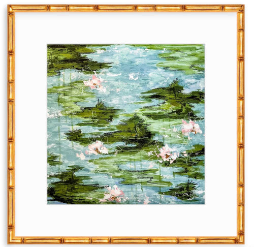 “Lily Lullaby” Giclee Print, Original Artwork by Kendal Blanchard, Southern artist, Southern art, Flower art, Botanical art, Textured art, Collaged art, Classic artwork, Timeless art, Blue and white artwork, Foliage artwork, Traditional artwork, Original artwork, Traditional home artwork, Painted flowers, Botanicals  Florals, Floral artwork, Coastal artwork