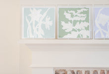 Load image into Gallery viewer, Frilly Fern In Moss I, Original Artwork by Kendal Blanchard, Southern artist, Southern art, Flower art, Botanical art, Textured art, Collaged art, Classic artwork, Timeless art, Blue and white artwork, Foliage artwork, Traditional artwork, Original artwork, Traditional home artwork, Painted flowers, Botanicals  Florals, Floral artwork, Coastal artwork
