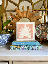 Load image into Gallery viewer, Split Leaf in Pink, Original Artwork by Kendal Blanchard, Southern artist, Southern art, Flower art, Botanical art, Textured art, Collaged art, Classic artwork, Timeless art, Blue and white artwork, Foliage artwork, Traditional artwork, Original artwork, Traditional home artwork, Painted flowers, Botanicals  Florals, Floral artwork, Coastal artwork
