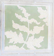 Load image into Gallery viewer, Frilly Fern In Moss II, Original Artwork by Kendal Blanchard, Southern artist, Southern art, Flower art, Botanical art, Textured art, Collaged art, Classic artwork, Timeless art, Blue and white artwork, Foliage artwork, Traditional artwork, Original artwork, Traditional home artwork, Painted flowers, Botanicals  Florals, Floral artwork, Coastal artwork
